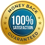Satisfaction money-back seal supplied with the product pack